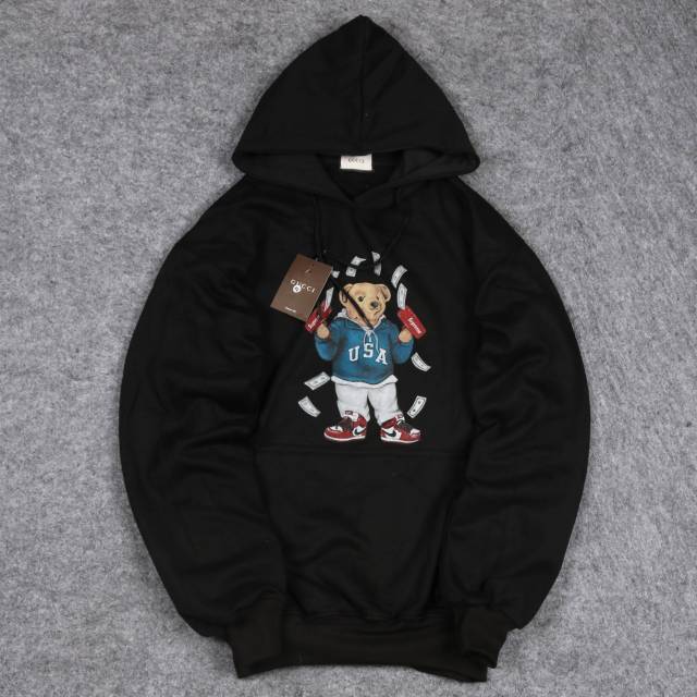 JAKET SWEATER HOODIE GUCCI BEAR UNISEX ORIGINAL