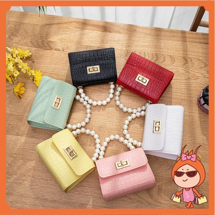 Reseller Welcome T5047 Tas Jelly Motif Kulit Buaya / Tas Mutiara Gaya Korea / Tas Selempang Jelly