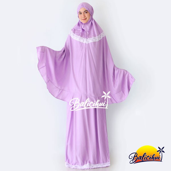 Balicihui Mukena Yasmina Lavender Polos Mukena Bali Dewasa, Jumbo