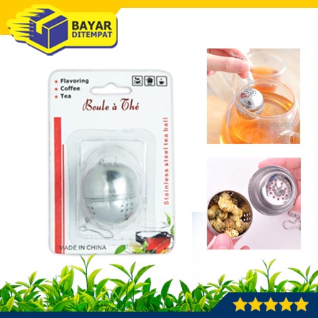 Saringan Teh Bentuk BOLA Stainless Filter Tea Infuser Ball Maker