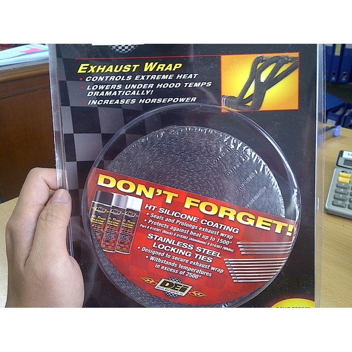 

Exhaust Wrap DEI 1" BLACK Pembungkus Header 1 ROL (ORIGINAL)