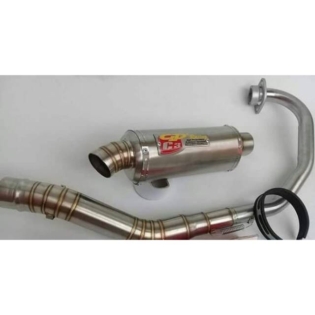 Fullsystem knalpot CLD C3 bulat Knalpot Vixion Satria FU Sonic NEW cb150r all 150 CC Suara Full Bas
