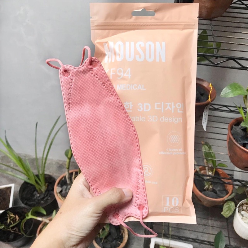 Masker KF94 Nude Pink Mouson 4 Ply - 10 Pcs STANDART KOREA