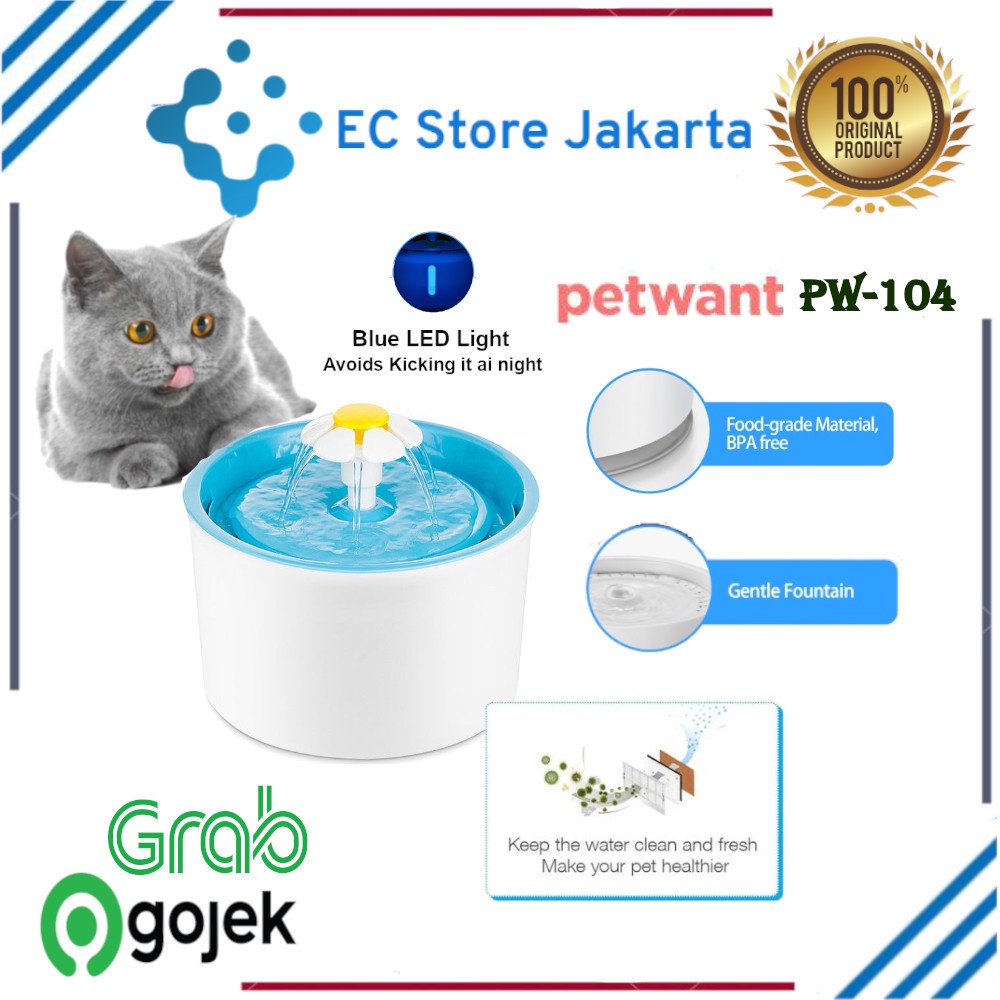 PETWANT PW104 Pet Drink Automatic Water Fountain Tempat Air Minum Hewan Kucing Dan Anjing