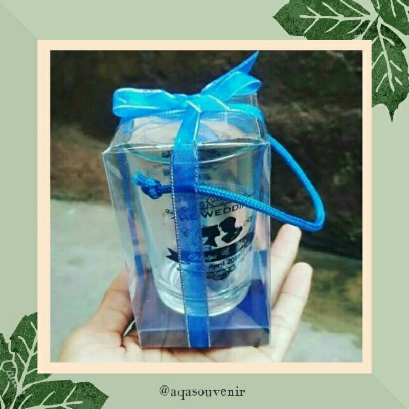 SOUVENIR PERNIKAHAN GELAS LU BENING CUSTOM / SOUVENIR WEDDING