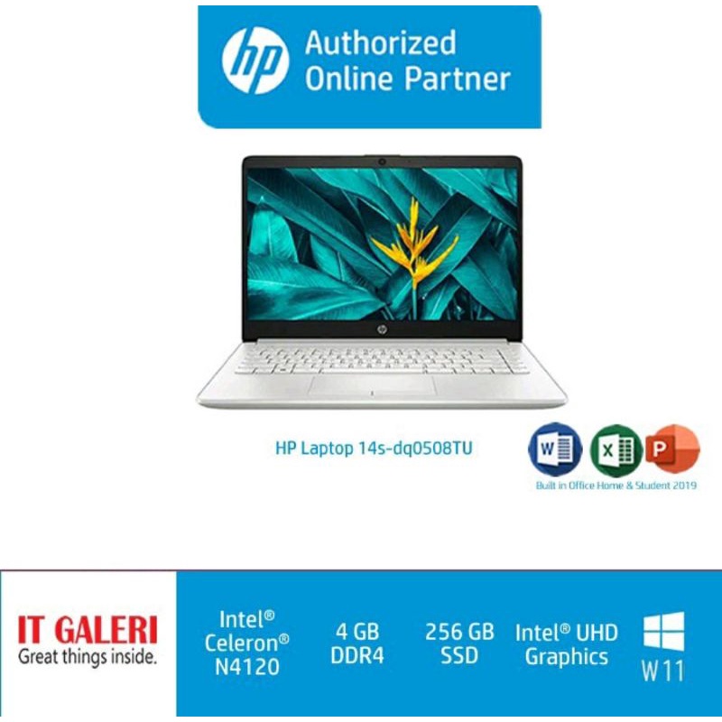HP 14S CF2516TU INTEL N4020U RAM8GB SSD256GB INTEL UHD WINDOWS 11