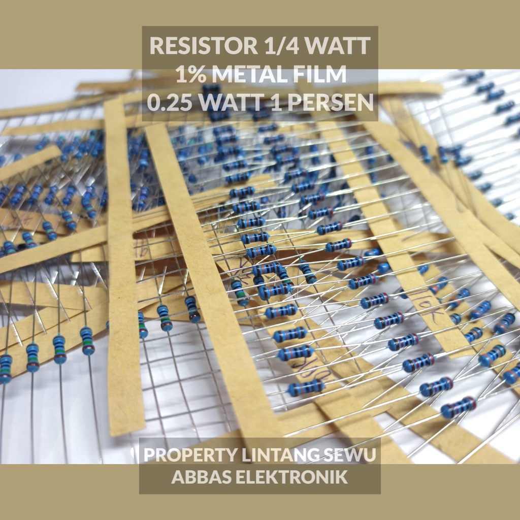 PAKET 1000PCS  RESISTOR ¼ WATT 1 % METAL FILM 0.25 WATT 1 PERSEN