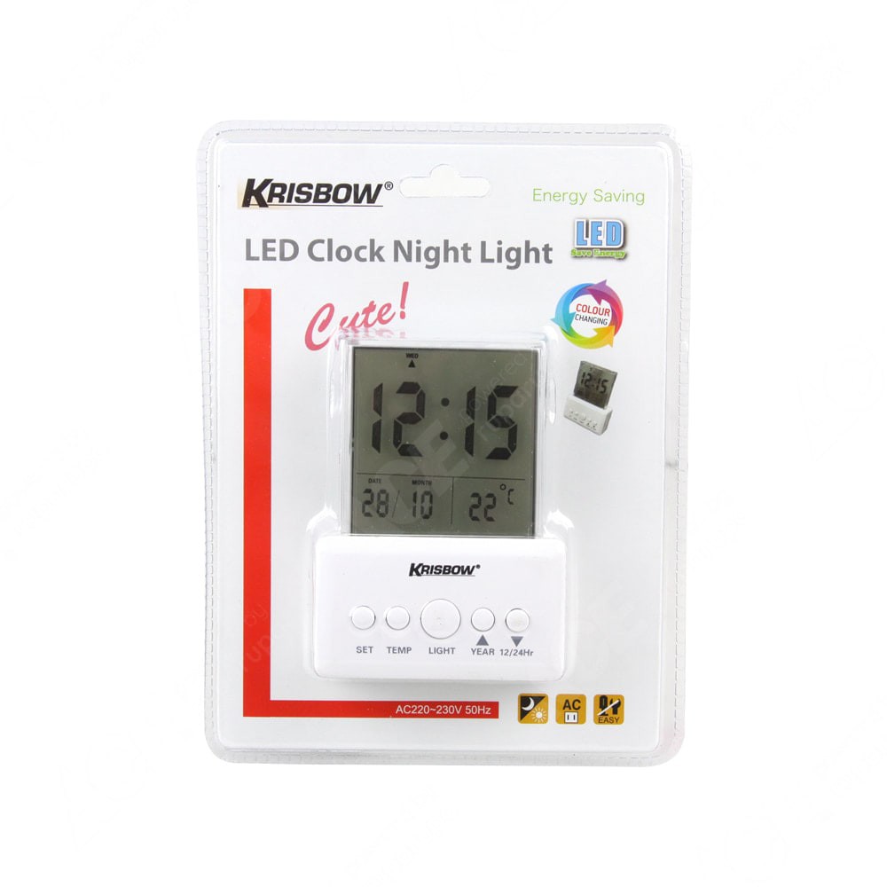 KRISBOW Jam Alarm Dengan Lampu Tidur Led/Jam Tidur