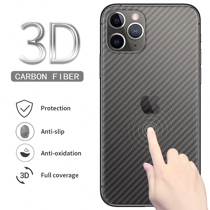 iPhone 11 Pro Max 3D Carbon Fiber Back Film Screen Protector iPhone 11 Pro XS Max XR 8 7 6 6S Plus Sticker Protector