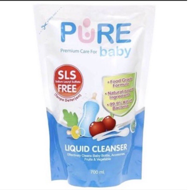 Pure Baby Liquid Cleanser 700ml Refill - Sabun Cuci Botol dan Perlengkapan Bayi 700ml