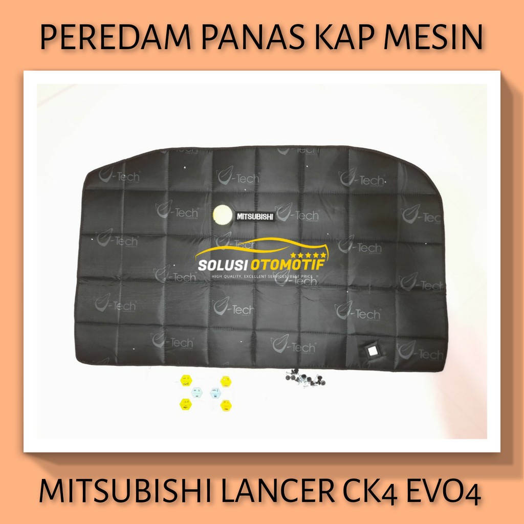 MITSUBISHI LANCER EVO 4 CK 4 Peredam Pelindung Panas Kap Mesin Aksesoris Variasi Mobil VTECH + Klip
