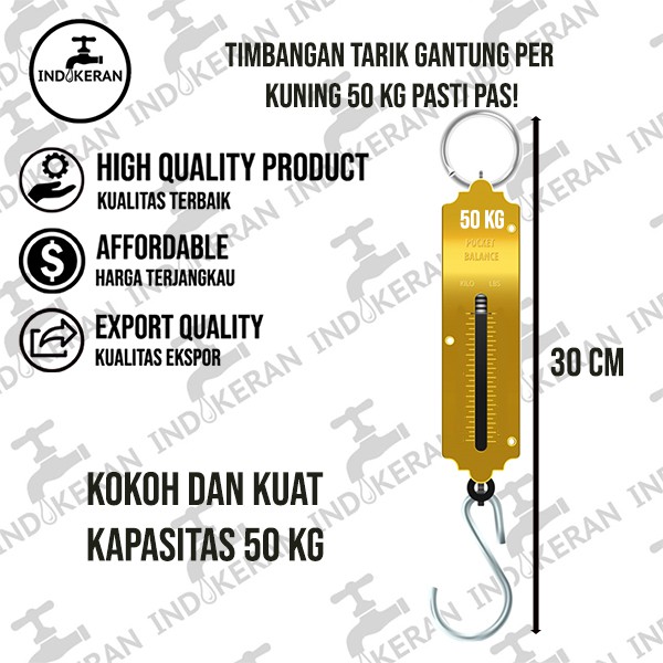 INDOKERAN - Timbangan Tarik Gantung Per Manual 50KG - High Quality