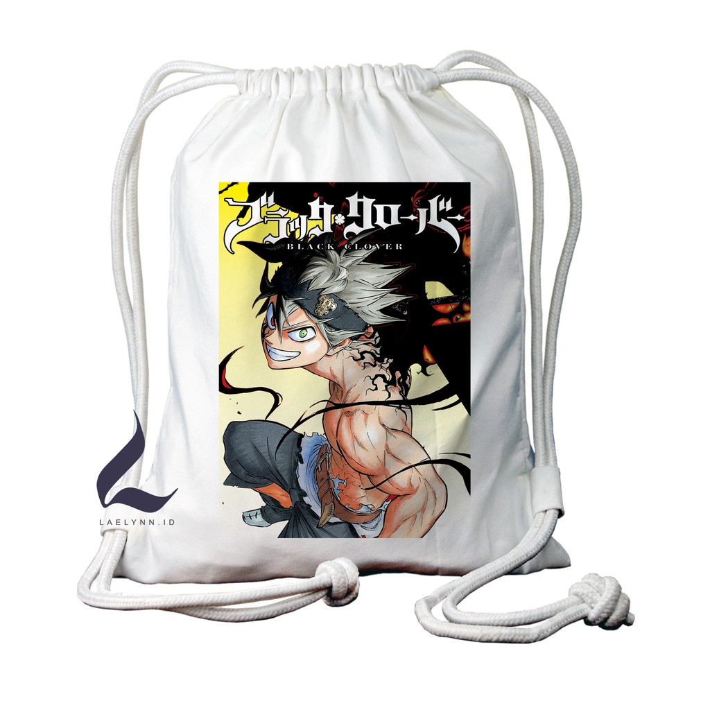 LAELYNN - STRING BAG TAS SERUT KANVAS PREMIUM Motif Anime Black Clover - BCL0108