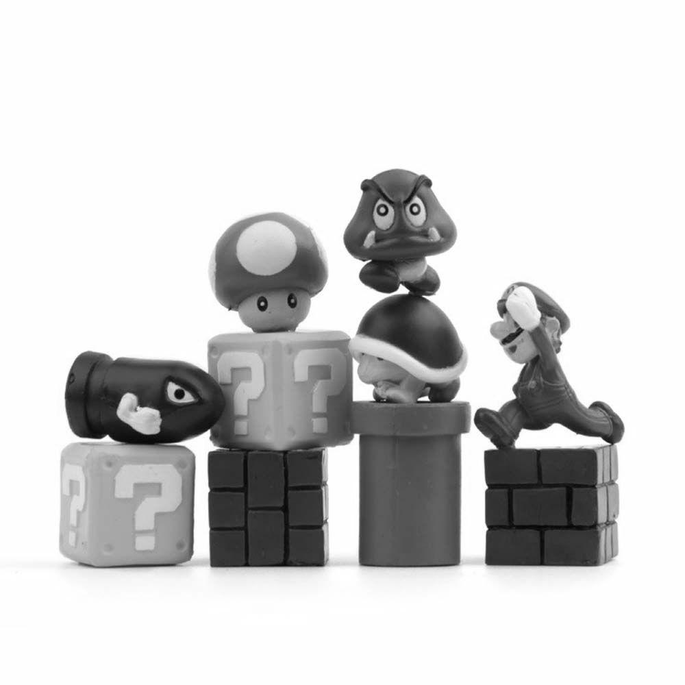 [Elegan] Action Figurine Patung Kartun Dekorasi Desktop Ornamen Rumah Model Anime Mario Super Mario Bros.