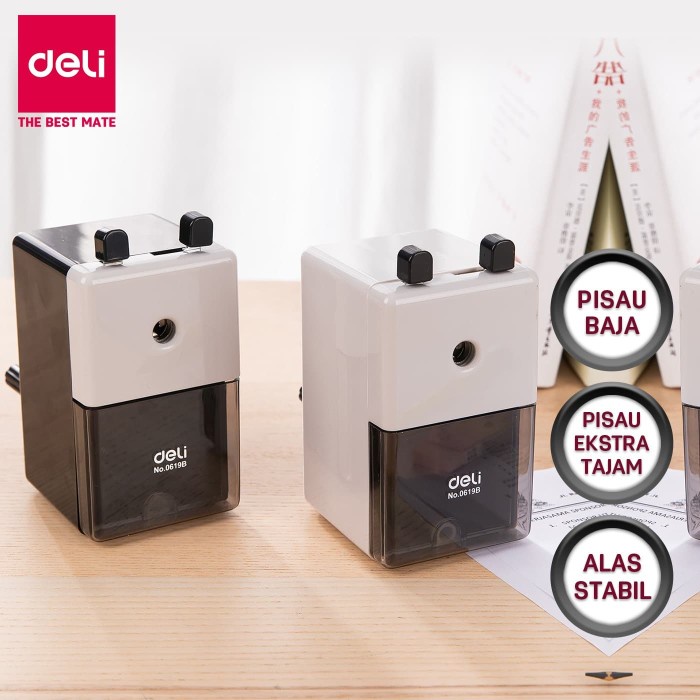 

Deli E0619B Rautan Meja-Rotary Pencil Sharpener - Hitam promo