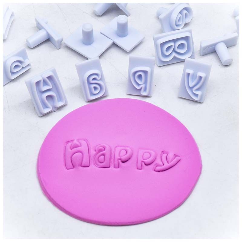 Cetakan Huruf Fondant 64pcs / Cetakan Fondant Alphabet Besar Kecil / Cetakan Angka Fondant