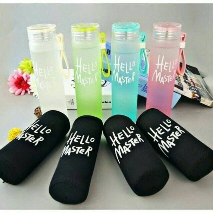 B3C195 B72 Hello Master Bottle 480ml/Botol Minum Kaca Berkualitas