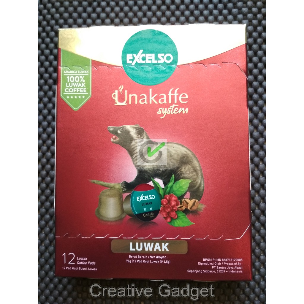 ✅ Excelso Unakaffe Capsule - Luwak Arabica ( Kapsul Kopi / Coffee Pods ) - 1 pack isi 12 Kapsul Unac