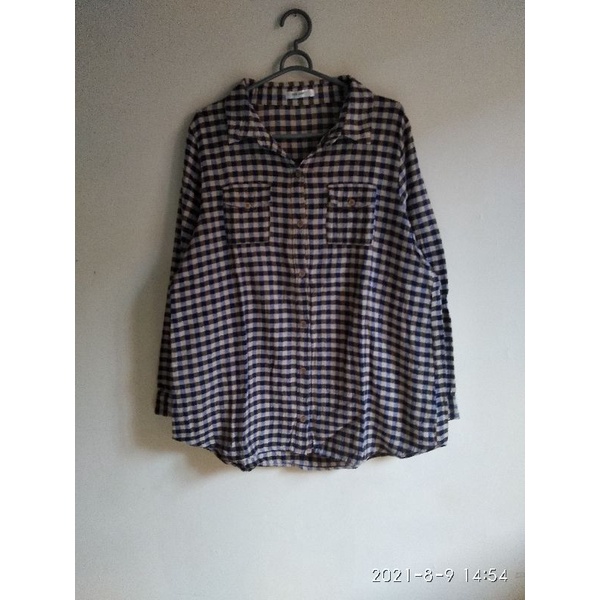 preloved kemeja flanel wanita bekas second size jumbo