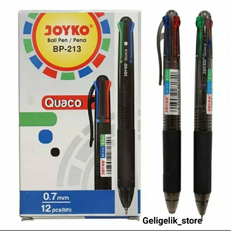 

(LUSIN) PULPEN / PEN / BOLPEN / PENA JOYKO BP-213 / 4 WARNA / 0.7 mm / Quaco