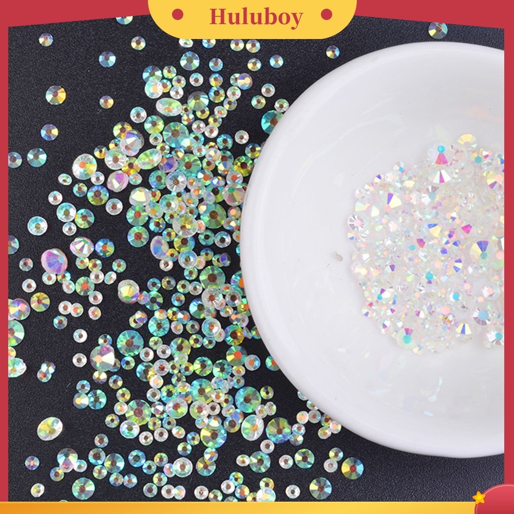 Huluboy Huluboy♡ 300pcs Berlian Imitasi Glitter Warna-Warni Untuk Dekorasi Manicure