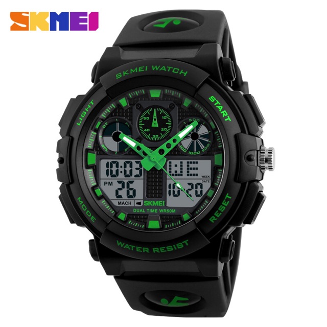 SKMEI Jam Tangan Analog Digital Pria - AD1270 - Black/Green