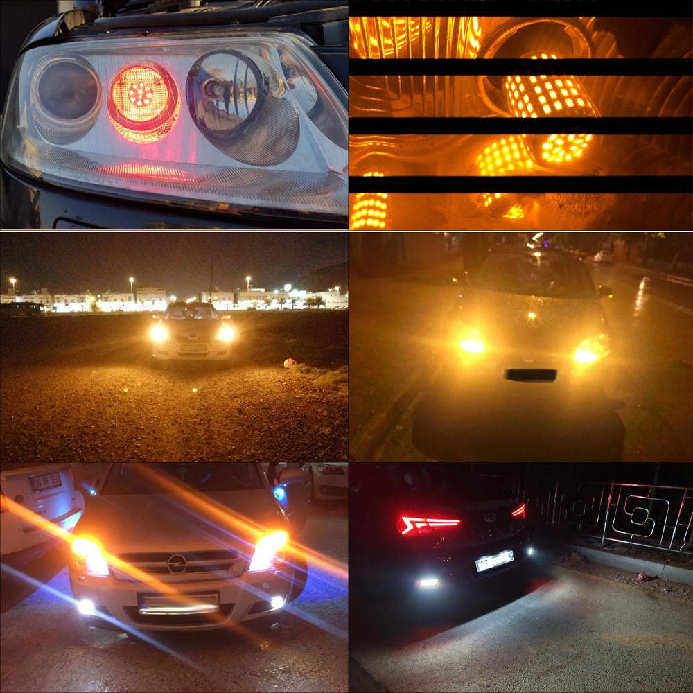 2pcs Lampu LED Canbus 1156 BA15S BAU15S P21W 7440 3014 144SMD Untuk Seinkabut