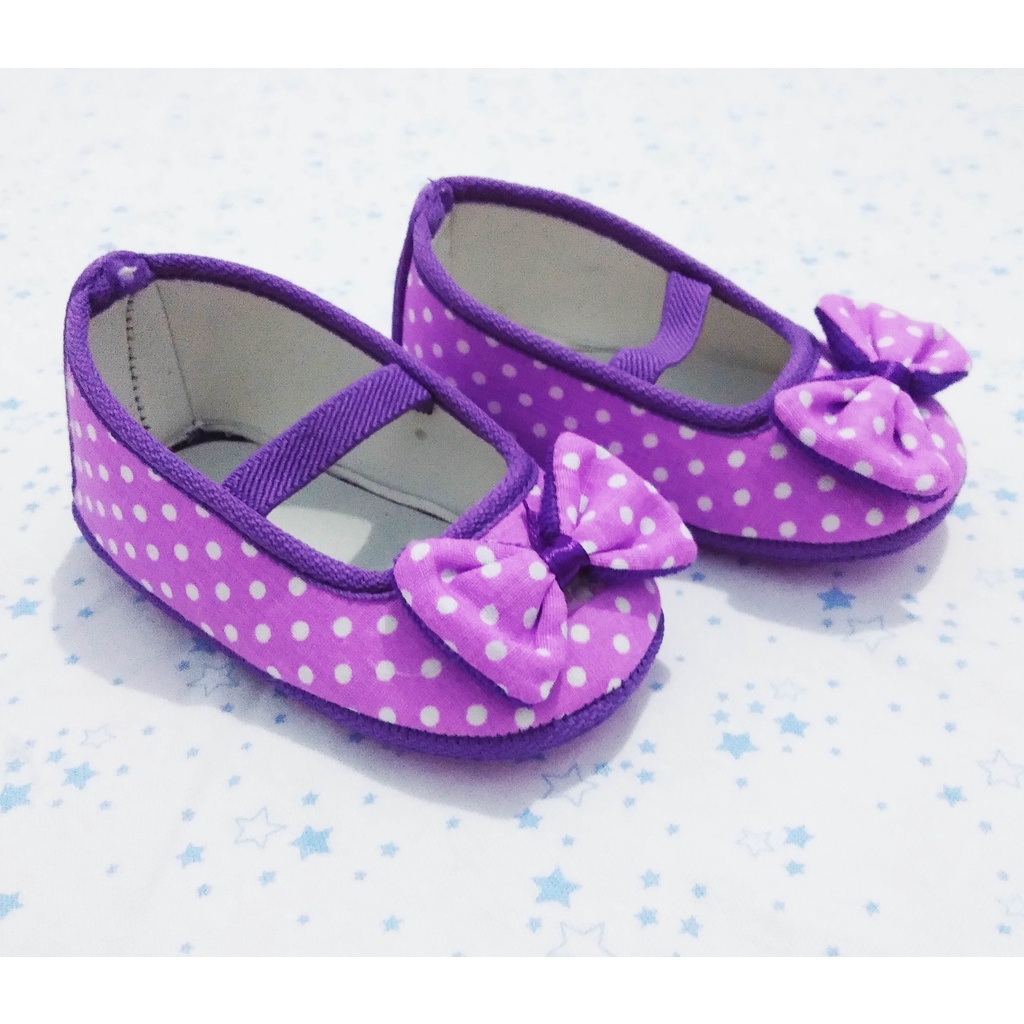 Sepatu Bayi Perempuan Polka Prewalker   ukuran 11 cm   4-7 bln