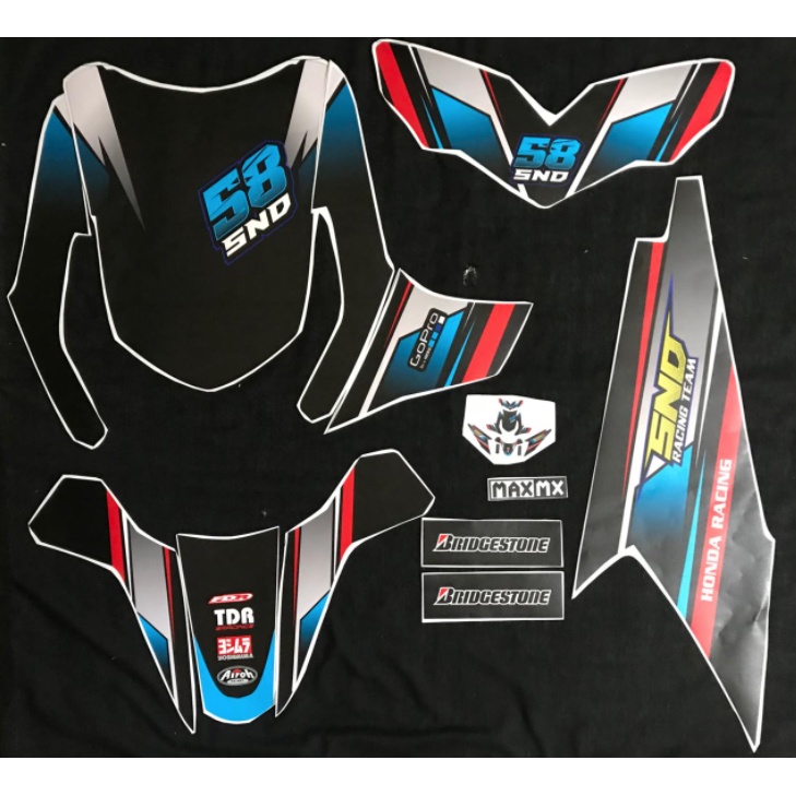 Decal Stiker Beat Karbu Dekal Variasi Stiker Striping Custom Fullbody hitam road race