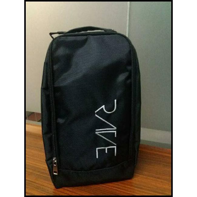 V2P8 SHOES BAG RAVE ORIGINAL TAS SEPATU OLAHRAGA FUTSAL TRAVEL SHOE POUCH - HITAM 5CD8