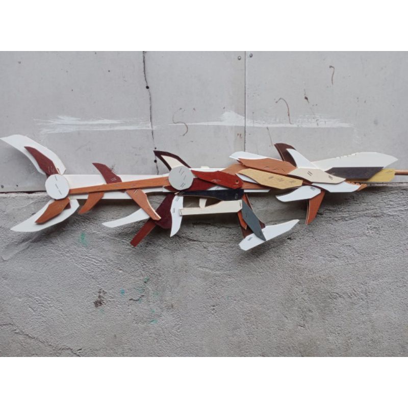 mainan tembakan kayu peluru karet model sekar megalodon