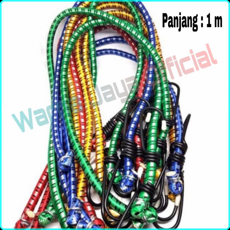 PANJANG 1M - Tali Tambang Pengait Pengikat Cantolan Bagasi Barang Molor Karet Elastis Motor Sepeda B