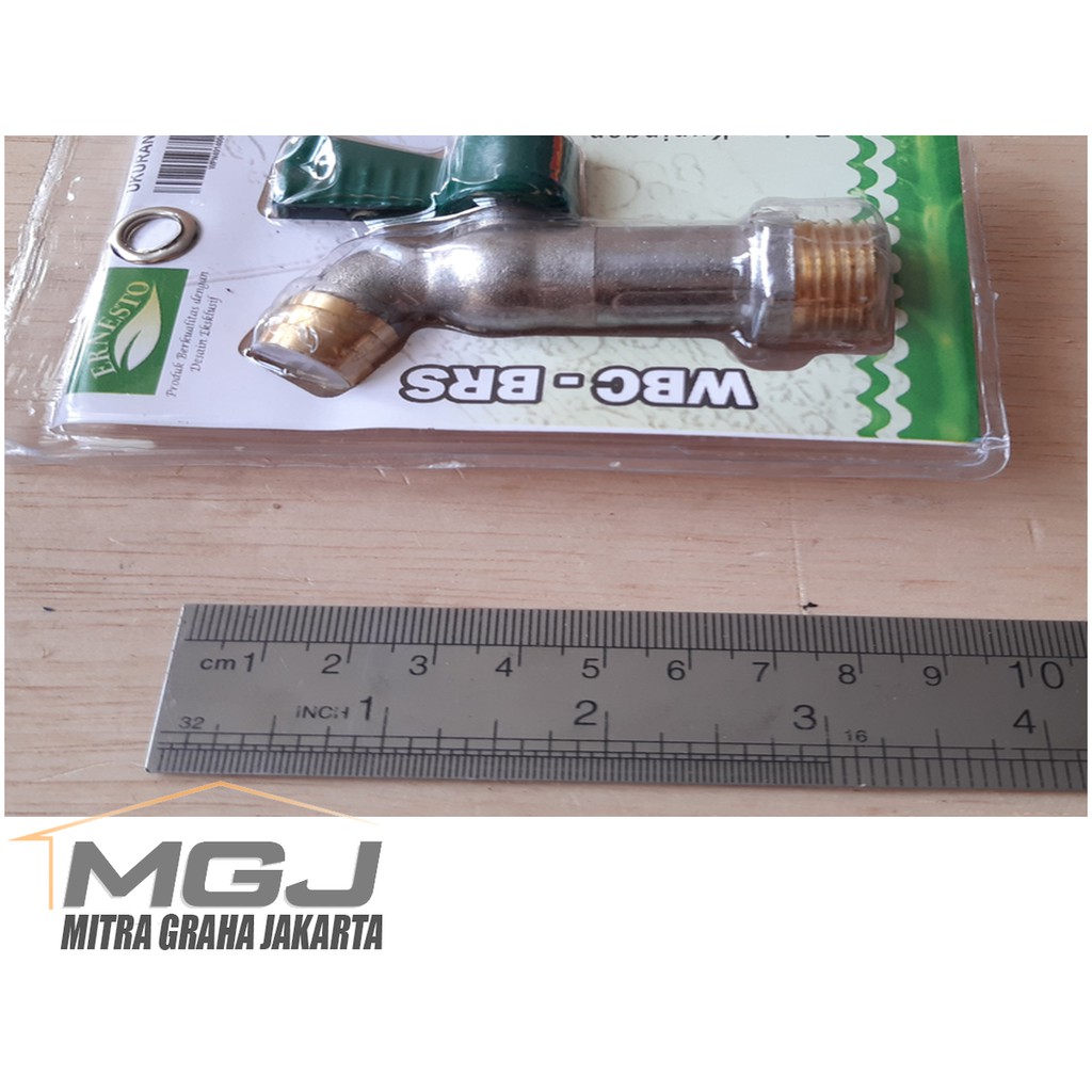 ERNESTO Kran Air Tembok 1/2" Keran Kuningan Kamar Mandi Cebol Taman MGJ