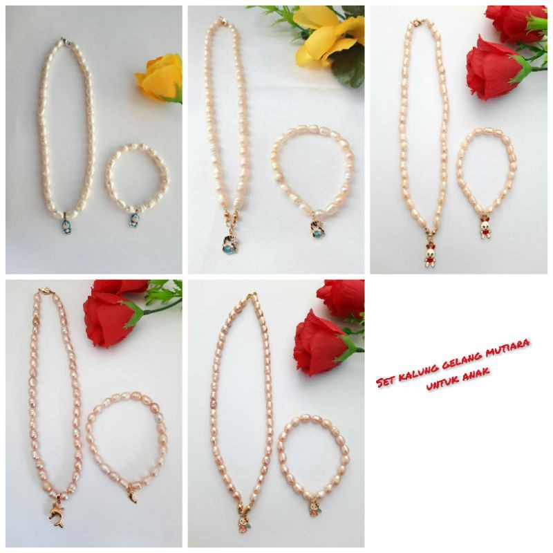 MUTIARA LOMBOK SET KALUNG GELANG MUTIARA LOMBOK SET PERHIASAN ANAK