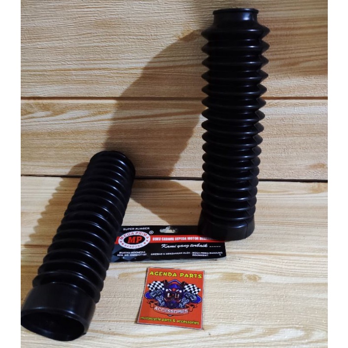 KARET COVER SHOCK PANJANG 22CM.DIAMETER ATAS 2,8CM BWH 4,5CM-KARET BOTOM PELINDUNG SHOCK DEPAN HONDA WIN 100 1SET