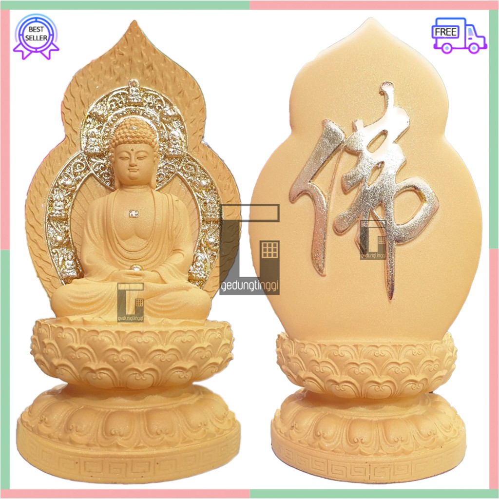 Patung Pajangan Hiasan Dekorasi Imlek Altar Meja Sembahyang Sembayang Maha Dewa Dewi Sang Buddha Budha Rupang Arca Pertapa Sakyamuni Shakyamuni Sakaymuni Sakaimuni Sidharta Siddharta Gautama Gotama Seciamonifo Amitabha Fengshui Gold Emas Hoki Cina China