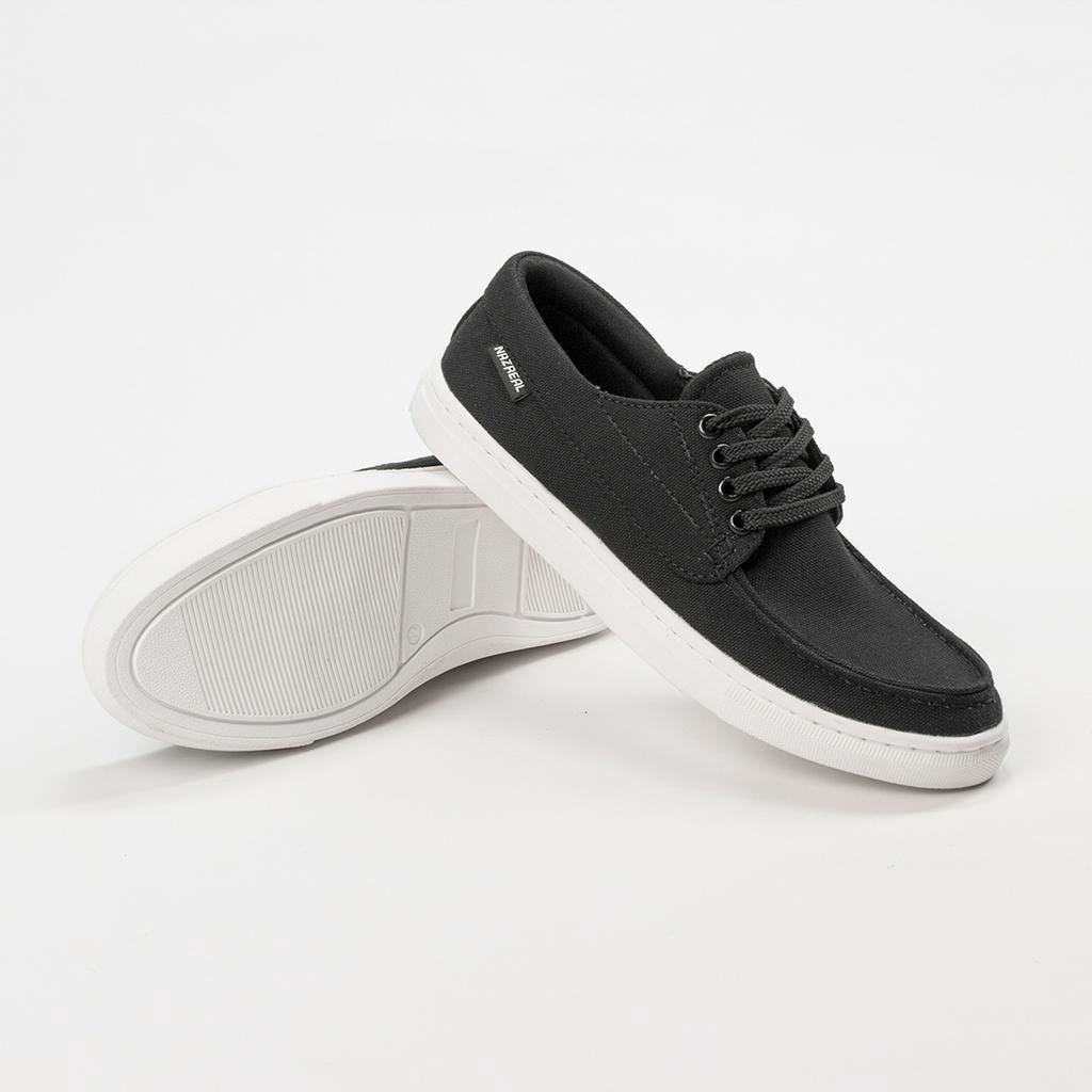 Sepatu Sneakers Pria Casual Naz Draco Black White Hangout Sekolah Kerja Kuliah Travelling Shoes Trendi Original