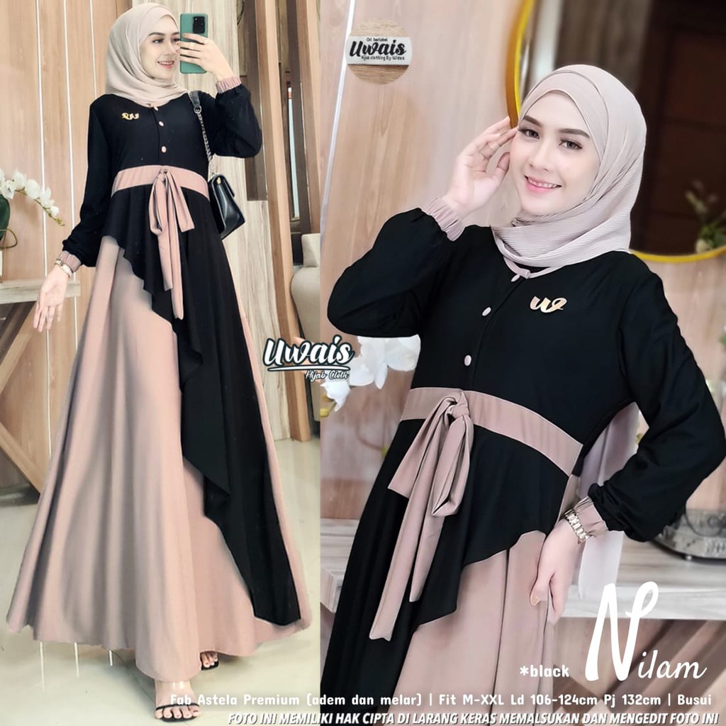 [COD] Hashiva Gamis Dewasa Busui Nilam Dress Maxy Gamis Jumbo Dress Terbaru