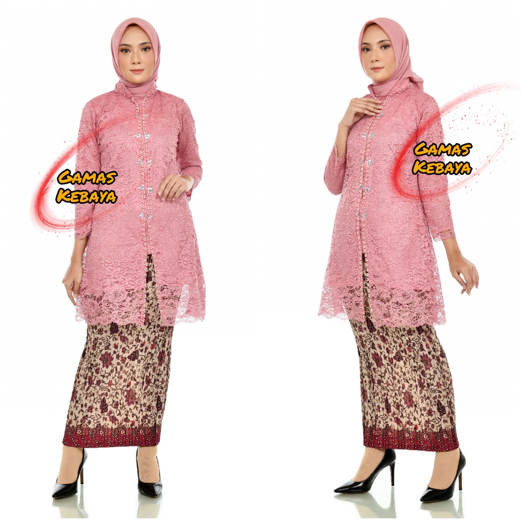 Setelan Kebaya Kancing Depan Payet – Among - Kebaya Pesta - Kebaya Busui – Tunik Brokat Sanghay – Tunik Knacing Depan – Kebaya Ibu – Kebaya Kondangan – Kebaya Modern