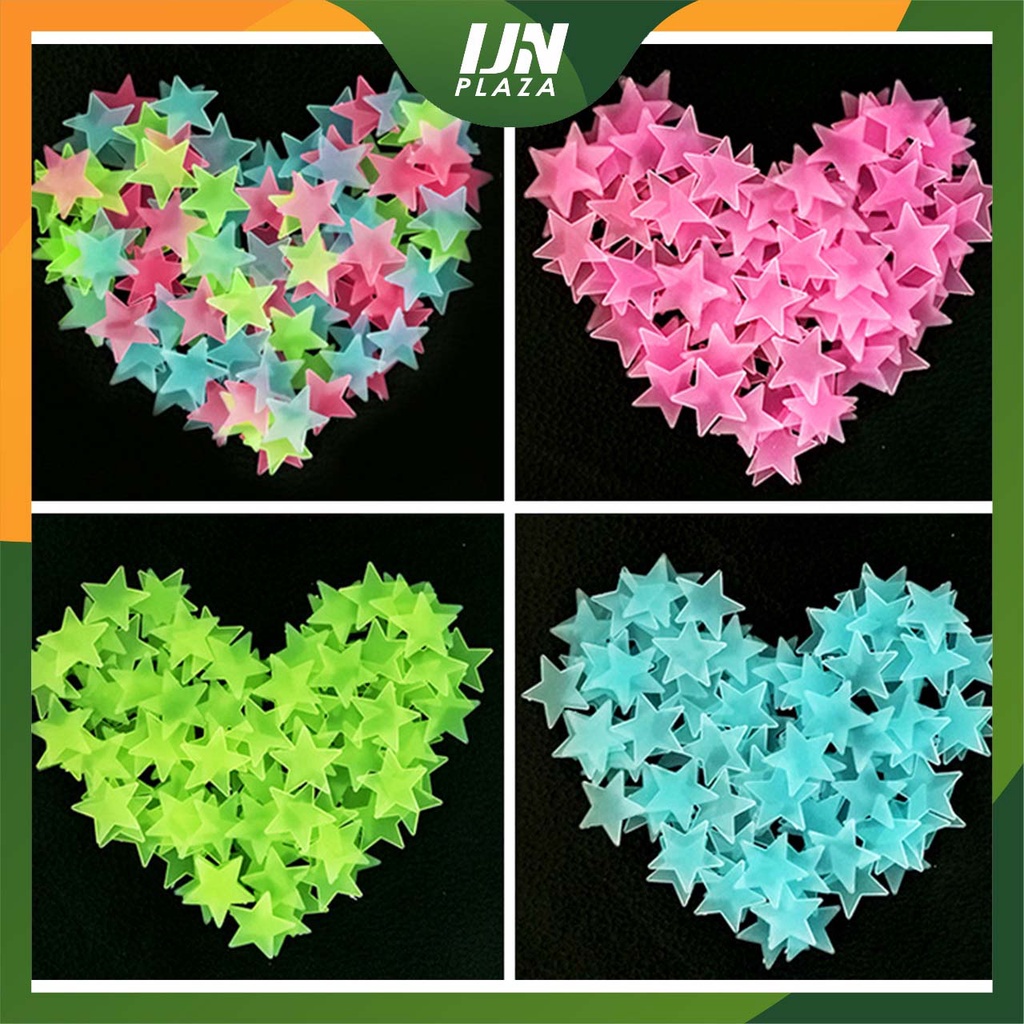❤ IJN ❤ Stiker Bintang Isi 100 Pcs Sticker Glow In The Dark Hiasan Dekorasi Rumah