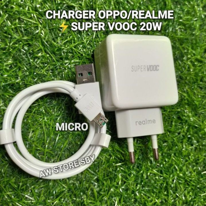 CHARGER REALME SUPER VOOC MICRO USB REALME 3 pro/ oppo F1+ F3+ F9 F11 pro (MICRO 20W)