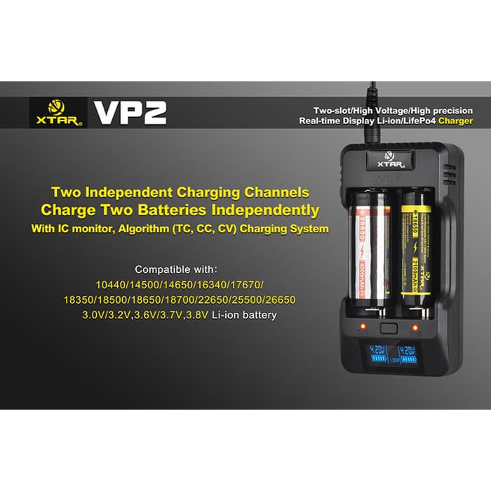 [NEW] CHARGER XTAR VP2 FOR 18650 26650 14500 DLL SAINGAN NITECORE EFEST