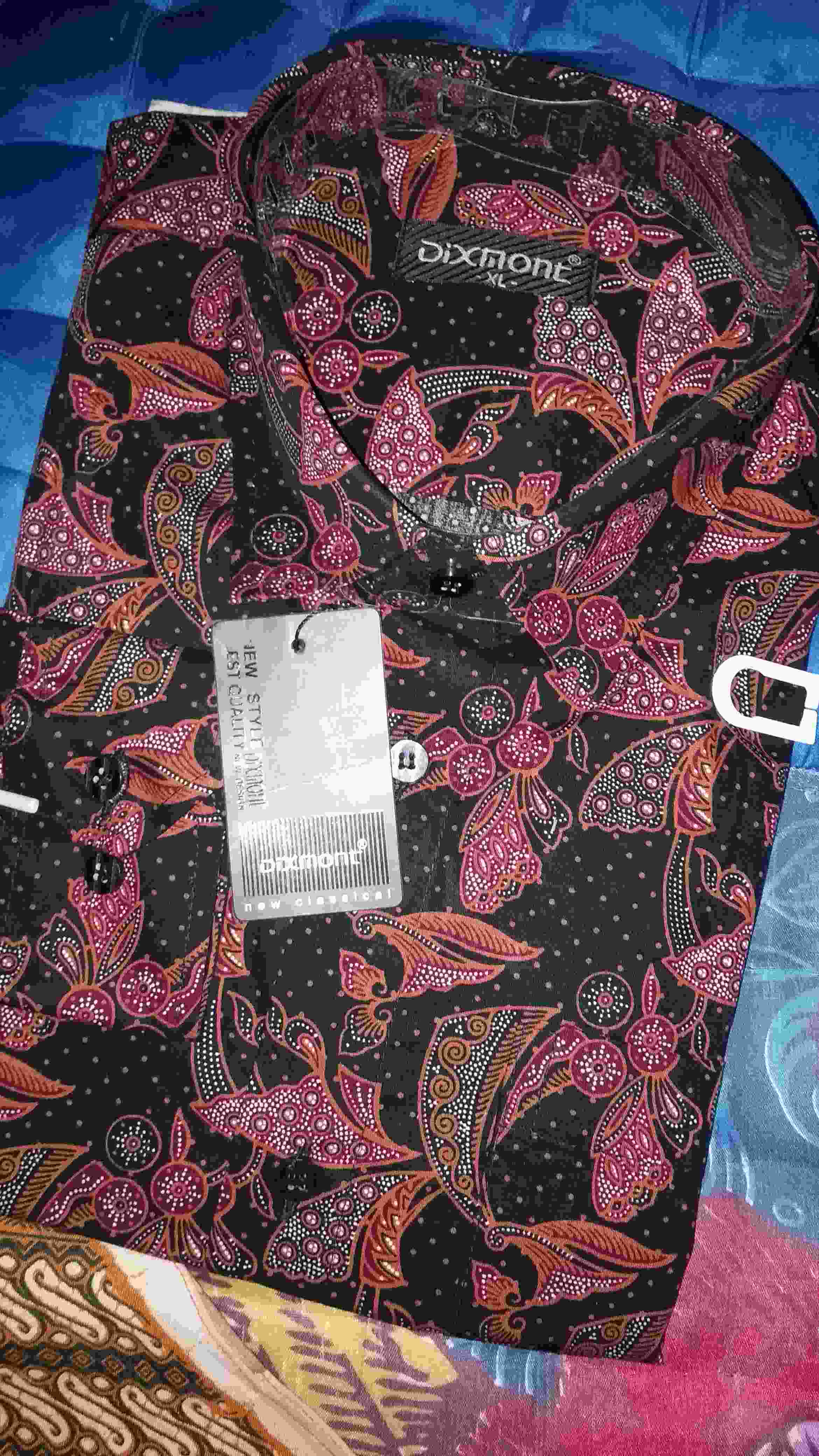 Kemeja Batik Pria Lengan Panjang Bl55 Katun Motif Modern Dixmont Semi Slimfit Premium