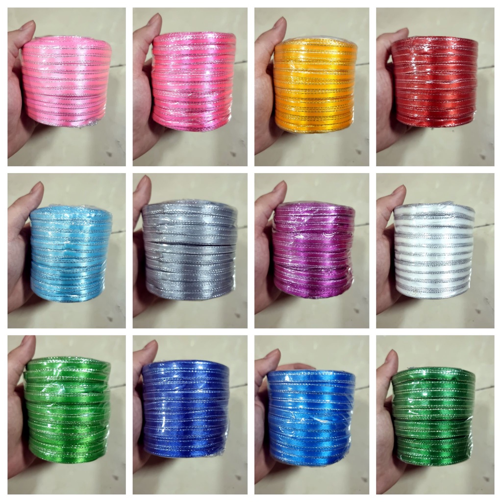 

Pita Satin 1/4 inch / 0,6 cm @10 roll Pita Kado 1/4