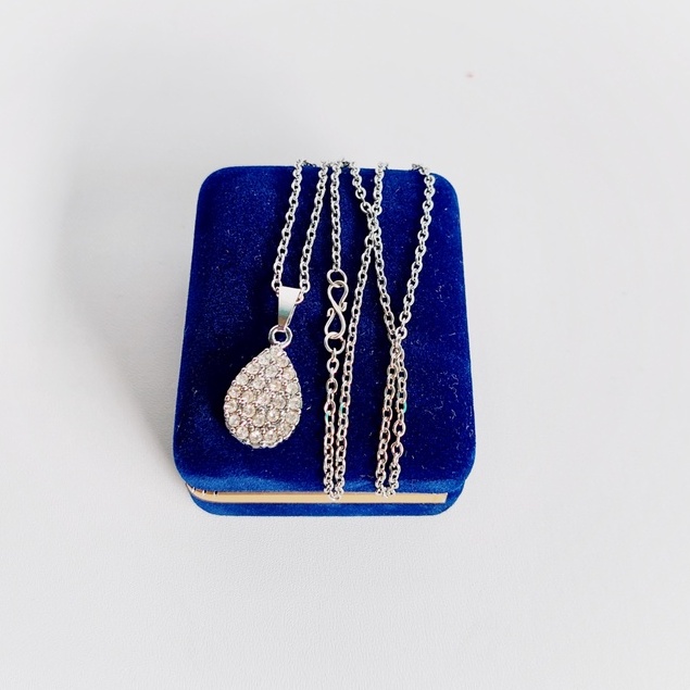 RNL kalung baja / monel original dengan liontin rhodium