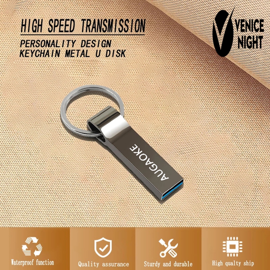 (SF) Flashdisk USB 3.0 Kapasitas Besar 256GB 512GB 1TB 2TB AUGAOKE U Disk Bahan Metal Untuk Komputer PC