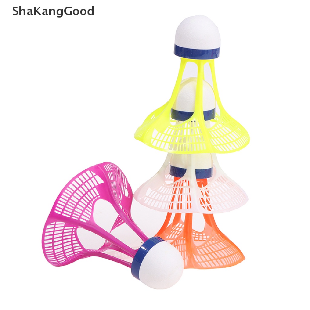 3pcs / Pak Shuttlecock Bahan Plastik Nilon Stabil Tahan Lama Untuk Outdoor