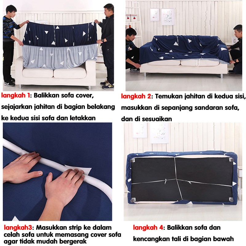 Cover Sofa Elastic Elastis Sarung Sofa Pattern Menarik/ Anti-Selip  1/2/3/4 Seater  Bed penutup