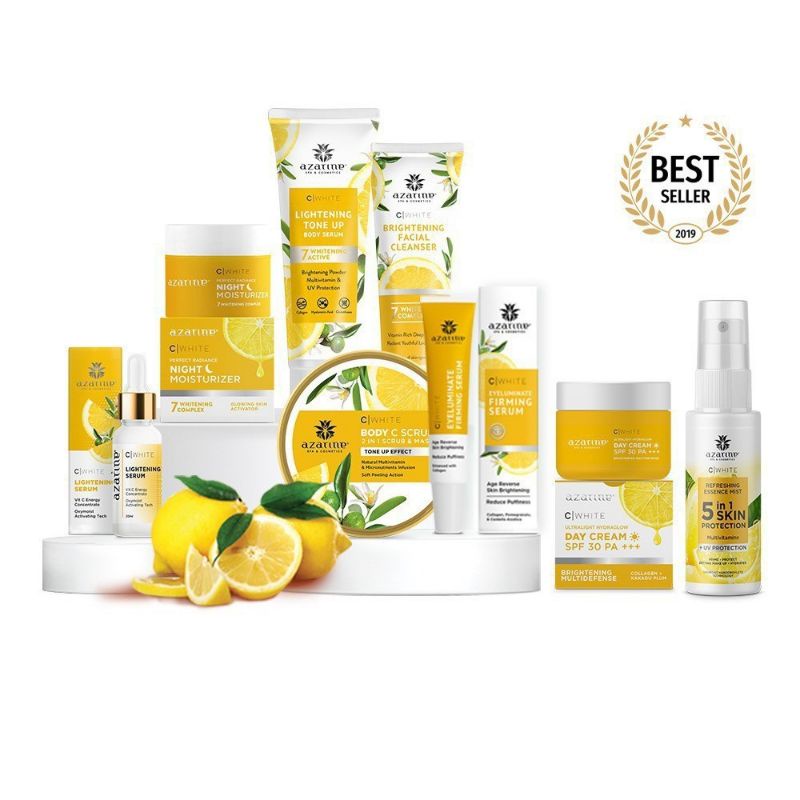 AZARINE C|White Series |Lightening Serum|Brightening Facial Cleanser|5In1 Skin Protection|Night Mois