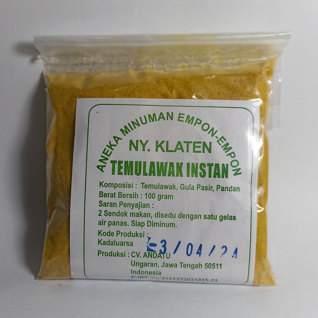 

TEMULAWAK BUBUK Minuman Tradisional Rempah 100 Gram